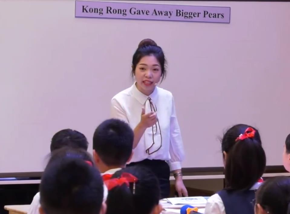 張建翠，閱讀課《Kong Rong Gave Away Bigger Pears》，六年級(jí)，人教版